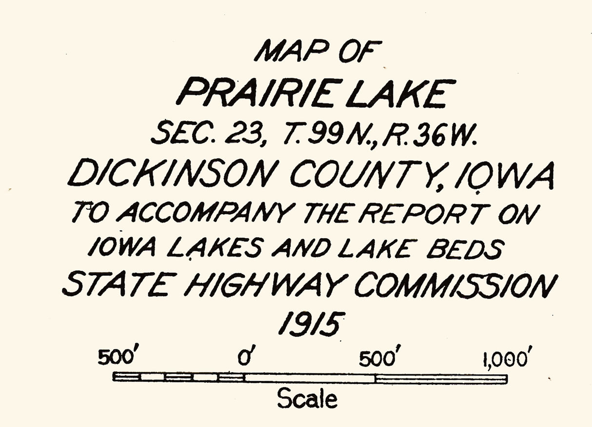 1915 Map of Prairie Lake Dickinson County Iowa