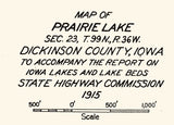 1915 Map of Prairie Lake Dickinson County Iowa