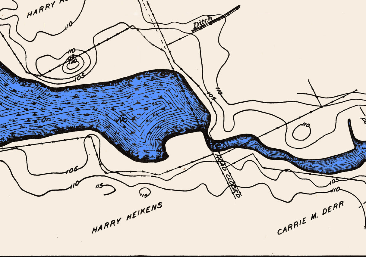 1916 Map of Dan Green Slough Clay County Iowa