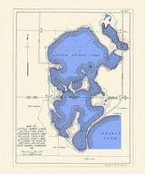 1916 Map of Little Spirit Lake Dickinson County Iowa & Jackson County Minnesota