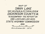 1916 Map of Swan Lake Dickinson County Iowa