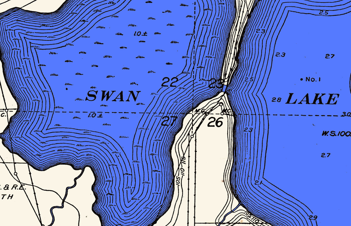 1916 Map of Swan Lake Dickinson County Iowa