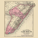 1872 Map of Cape May County New Jersey