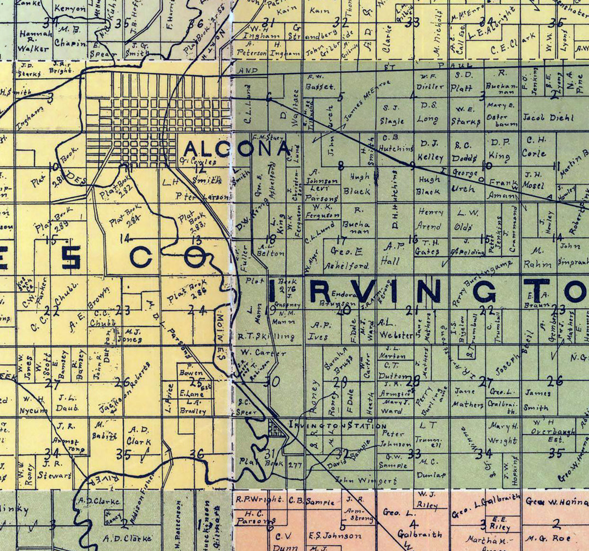 1901 Map of Kossuth County Iowa