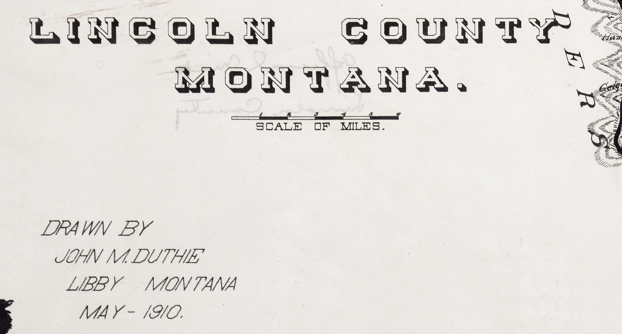 1910 Map of Lincoln County Montana