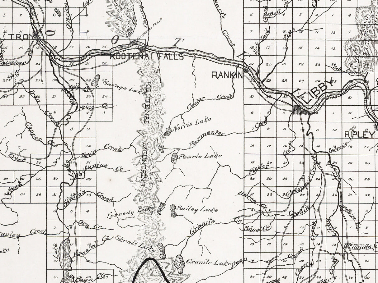 1910 Map of Lincoln County Montana