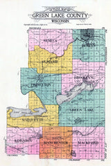 1923 Map of Green Lake County Wisconsin