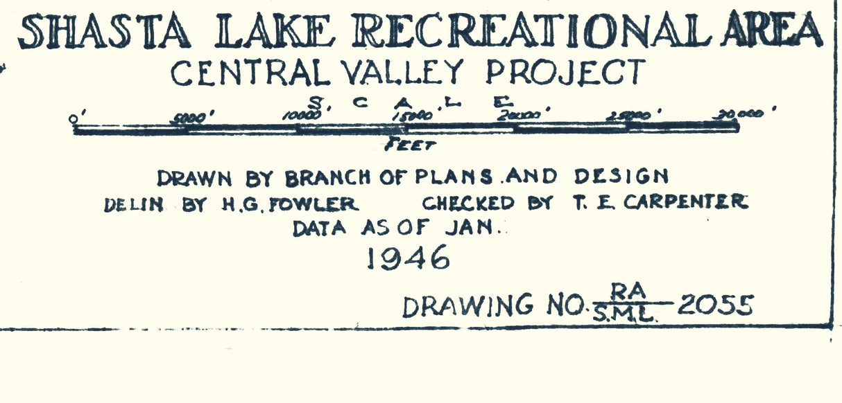 1946 Map of Shasta Lake California