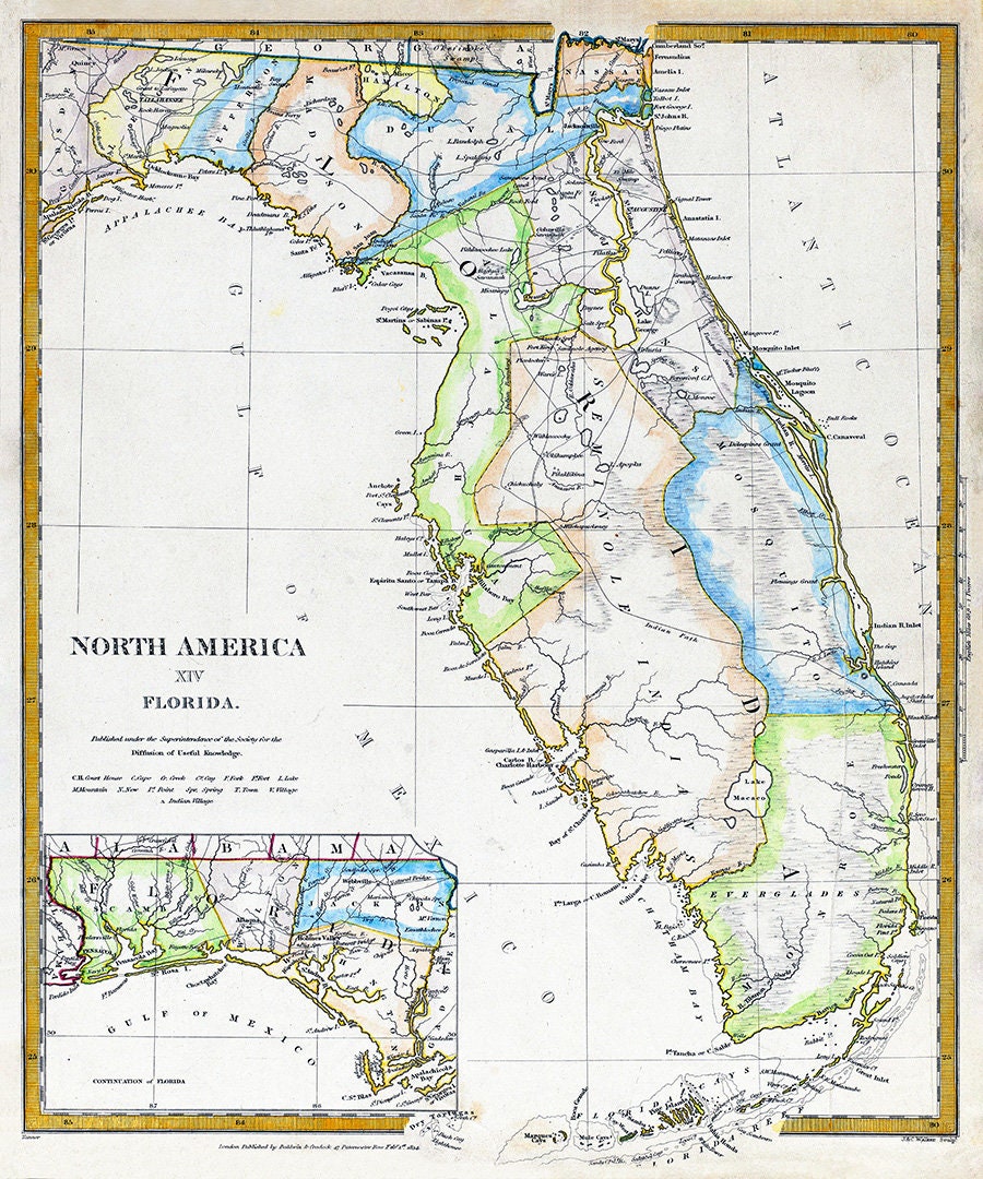 1834 Map of Florida