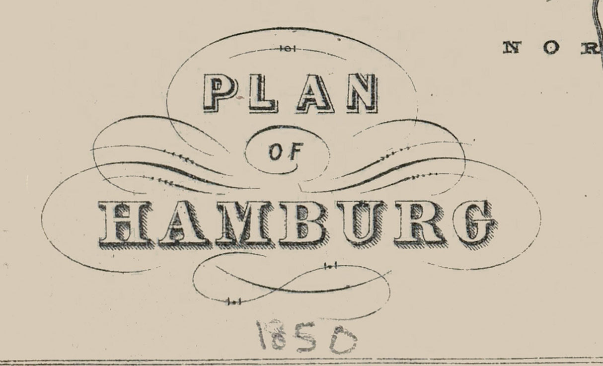 1850 Map of Hamburg Germany