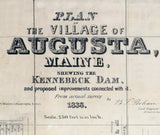 1838 Town Map of Augusta Maine