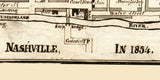 1854 Map of Nashville Tennessee