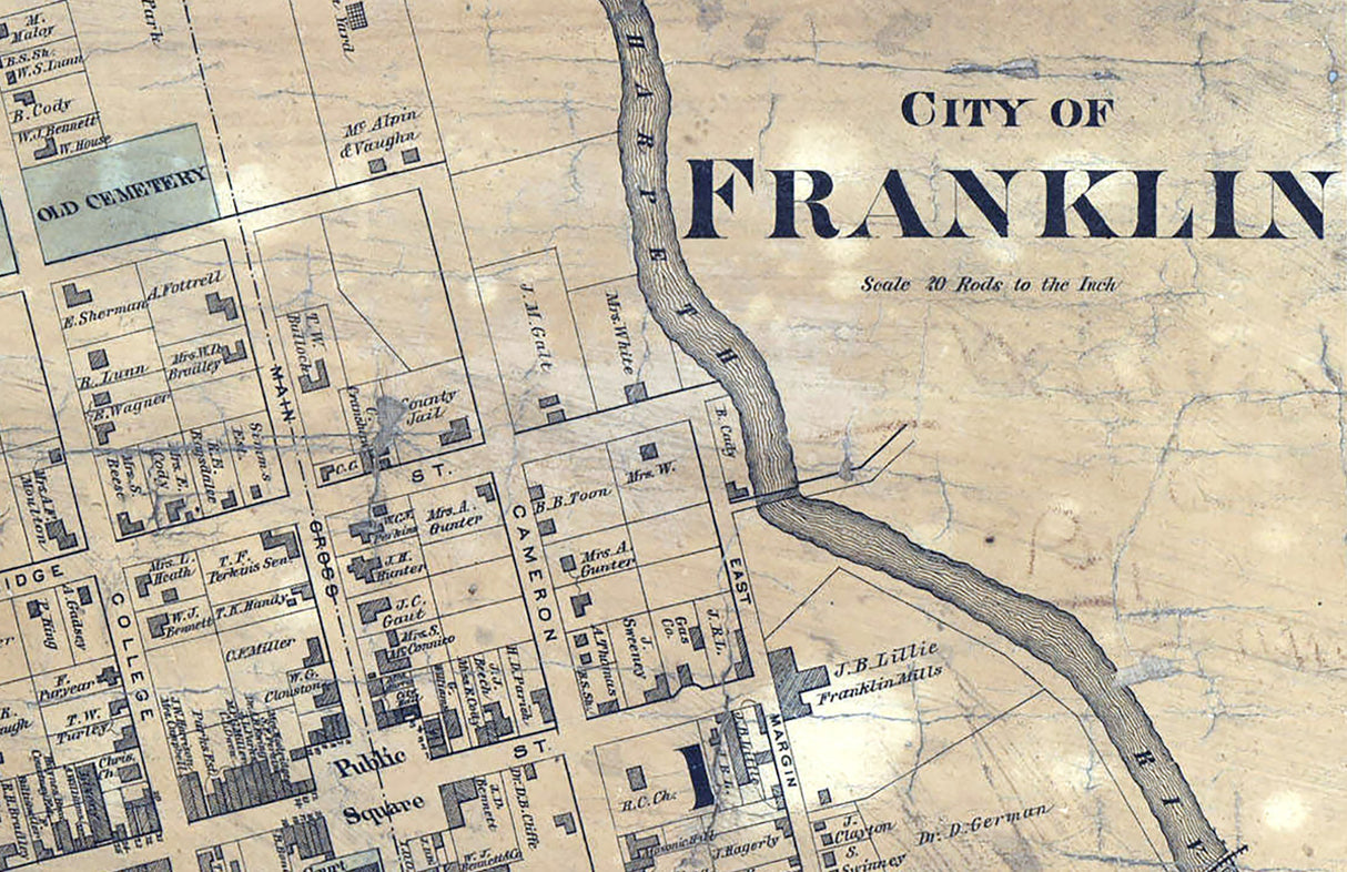 1878 Map of Williamson County Tennessee