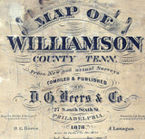1878 Map of Williamson County Tennessee