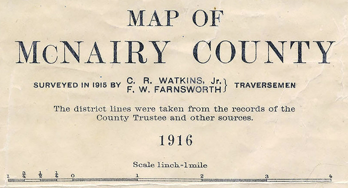 1916 Map of McNairy County Tennessee