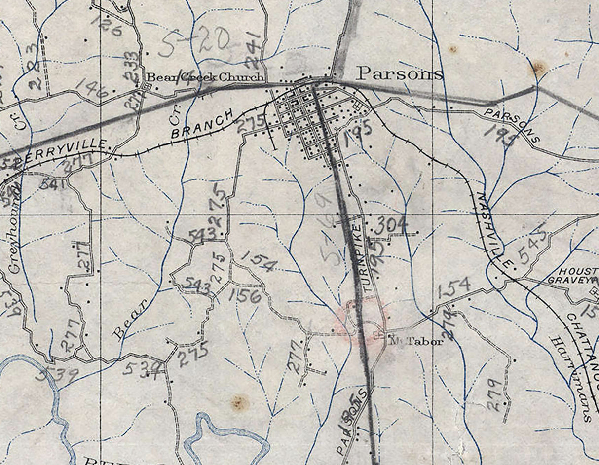 1918 Map of Decatur County Tennessee