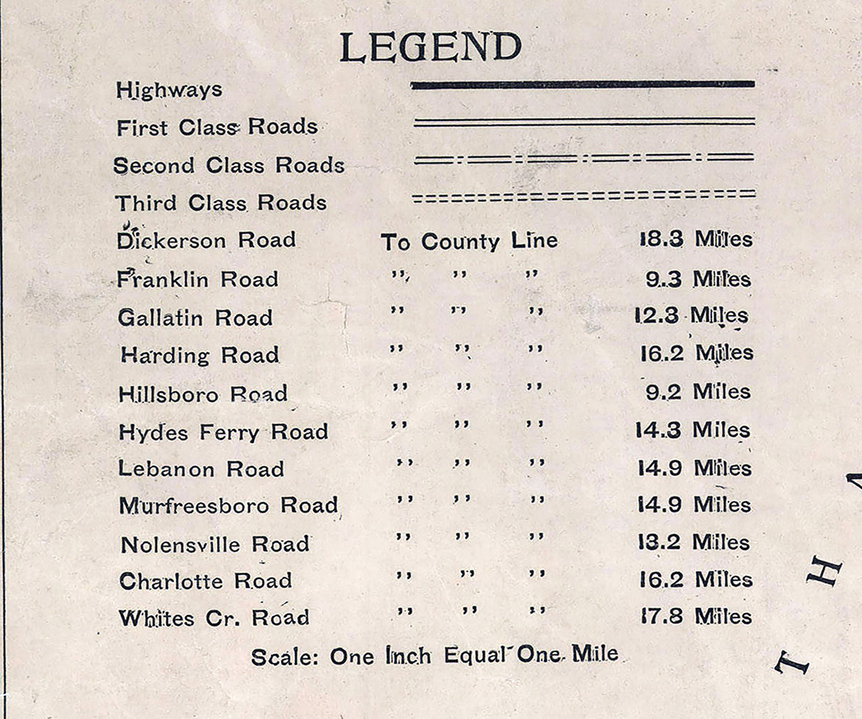 1920 Map of Davidson County Tennessee