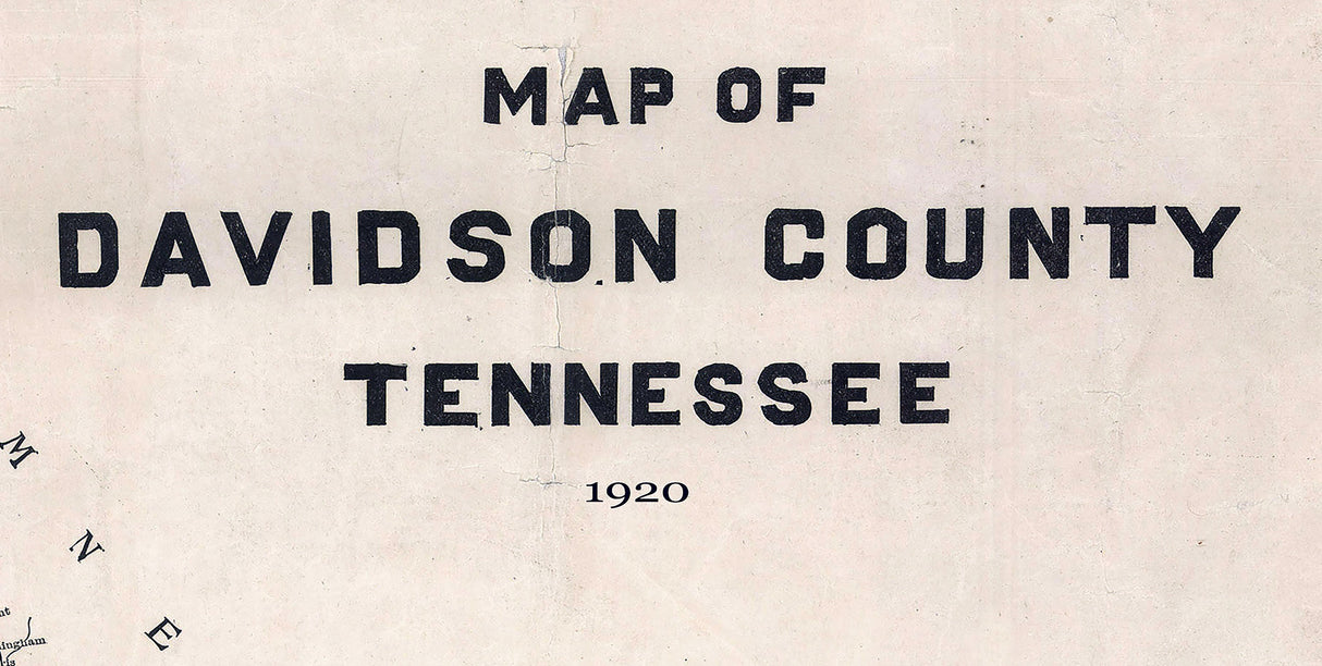 1920 Map of Davidson County Tennessee