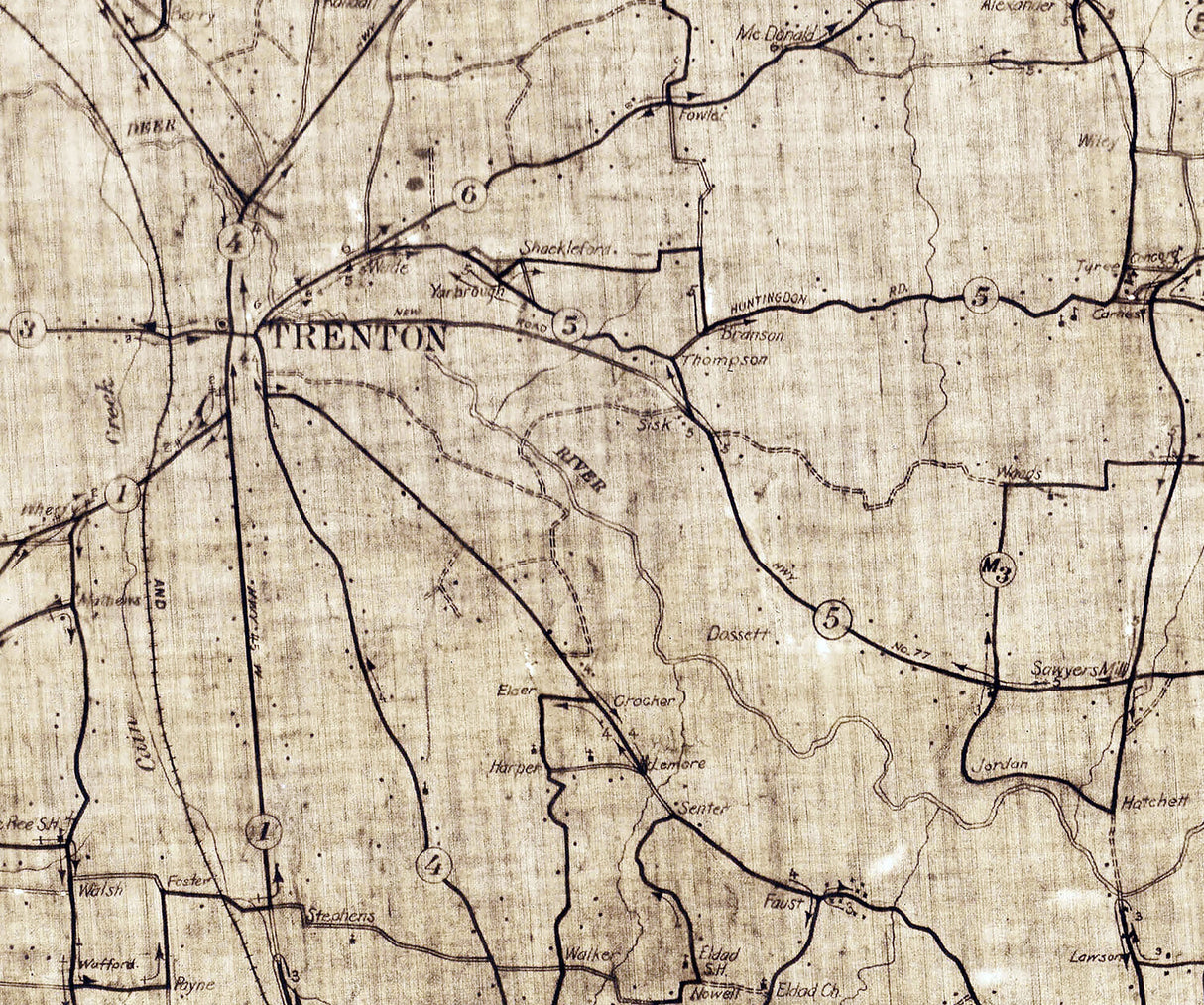 1920 Map of Gibson County Tennessee