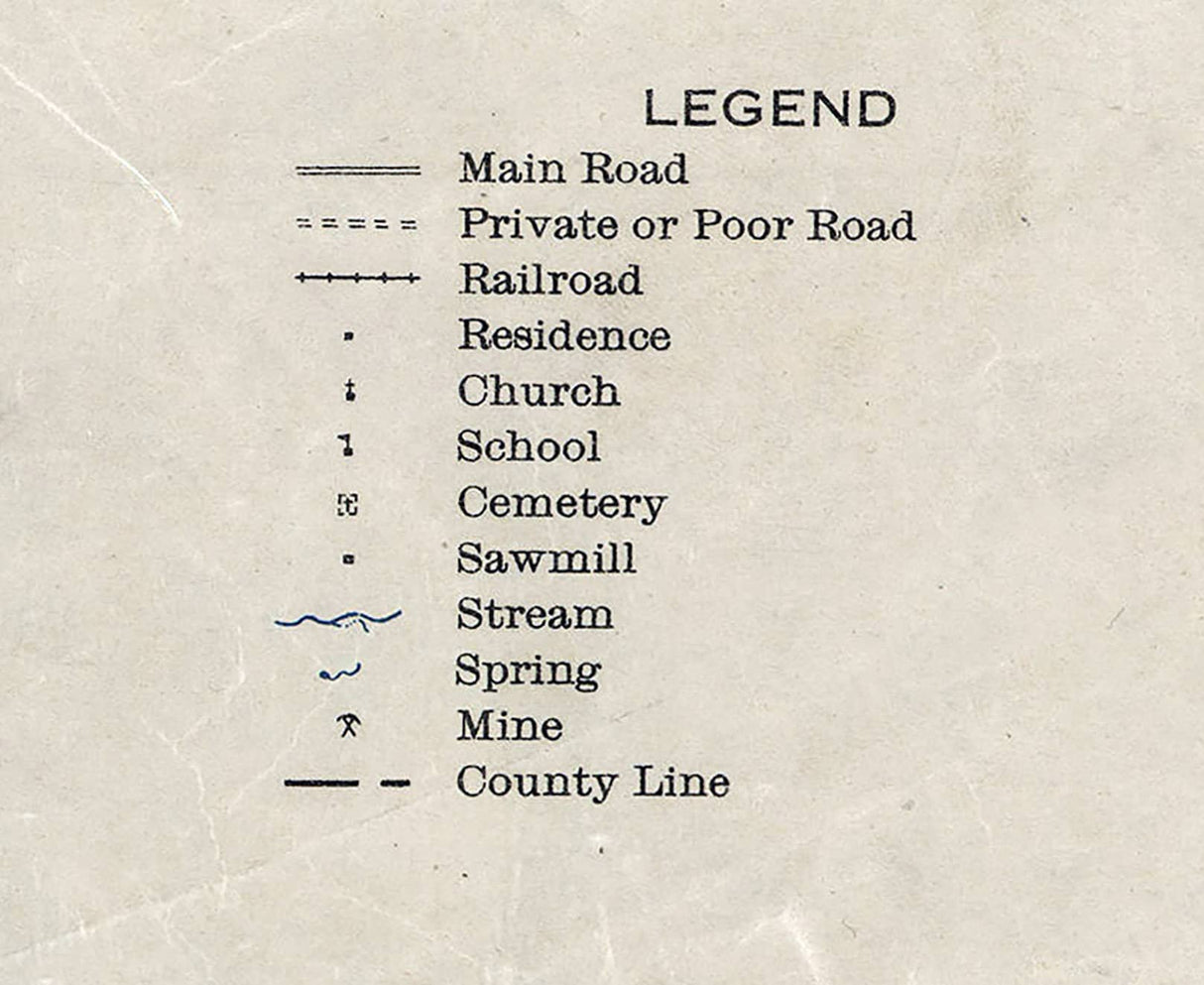 1926 Map of Hickman County Tennessee