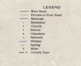 1926 Map of Hickman County Tennessee