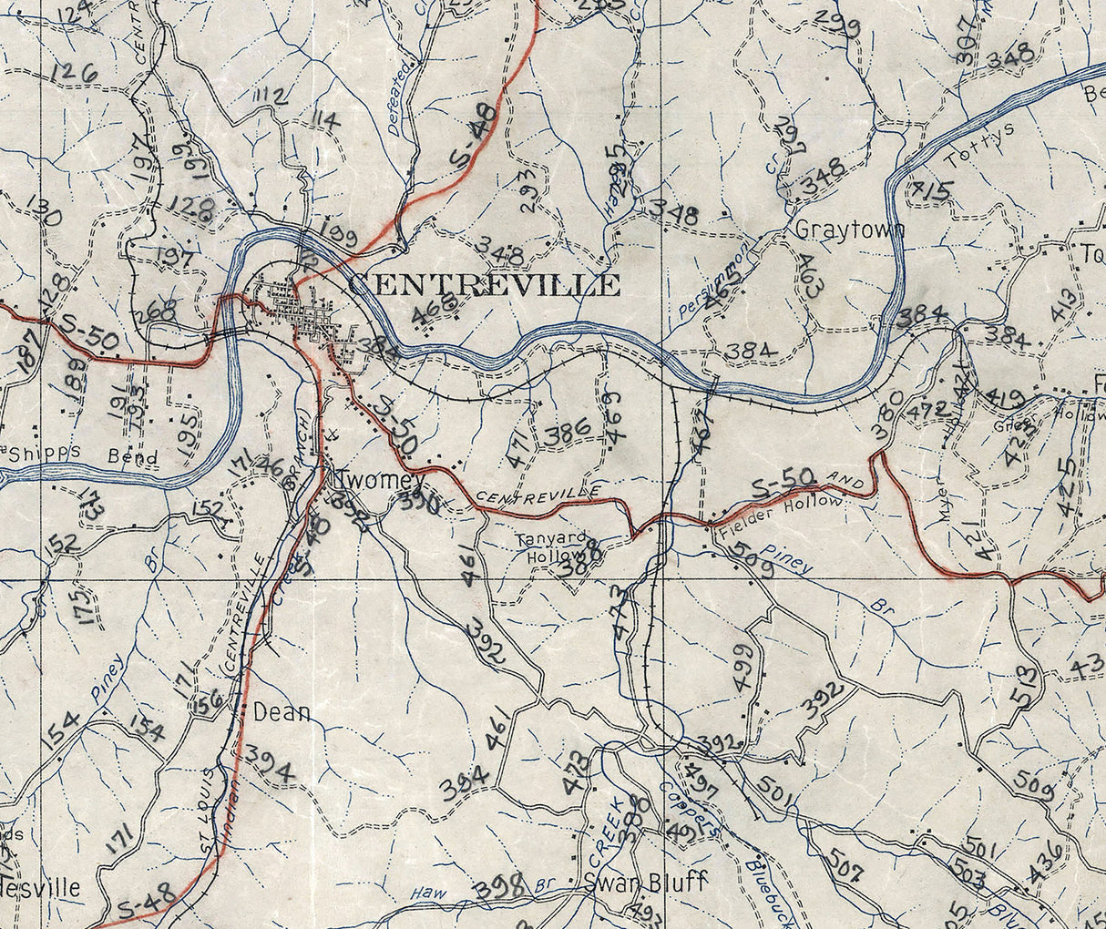 1926 Map of Hickman County Tennessee