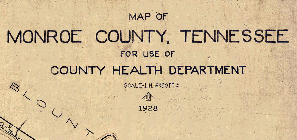 1928 Map of Monroe County Tennessee
