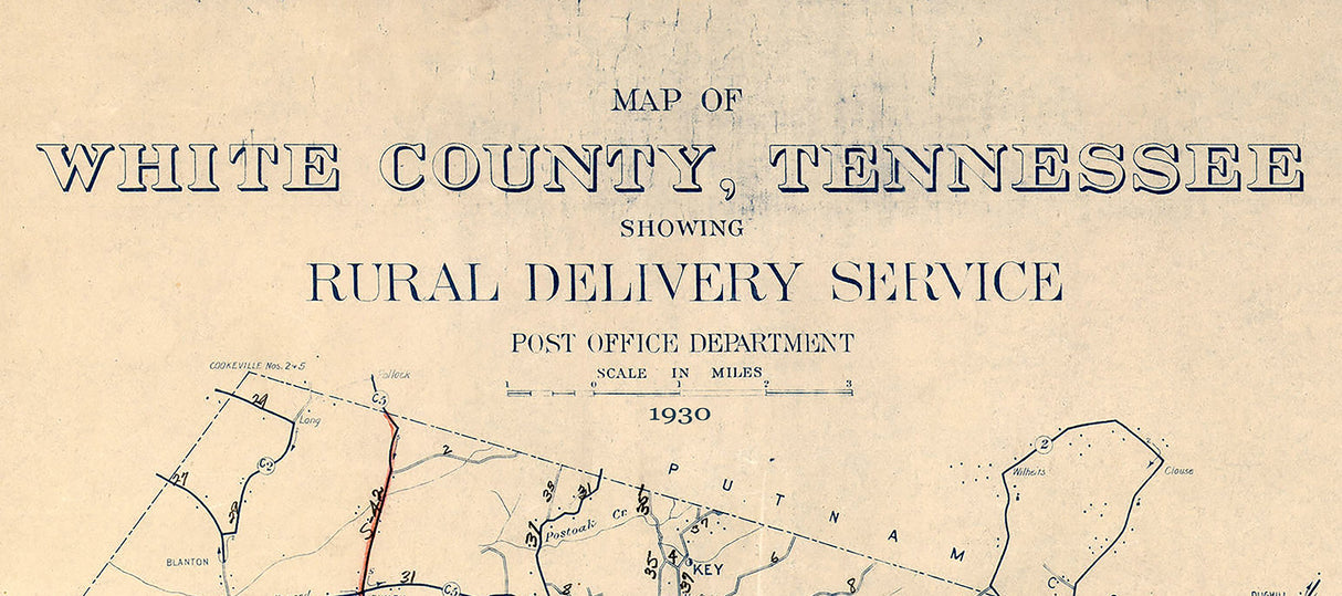 1930 Map of White County Tennessee
