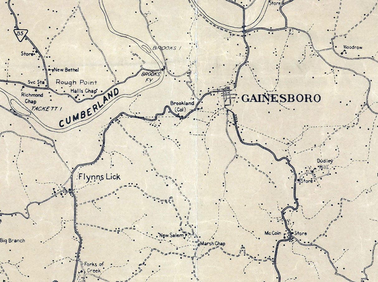 1937 Map of Jackson County Tennessee