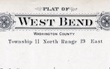 1915 Map of West Bend Township Washington County Wisconsin Big Cedar Lake