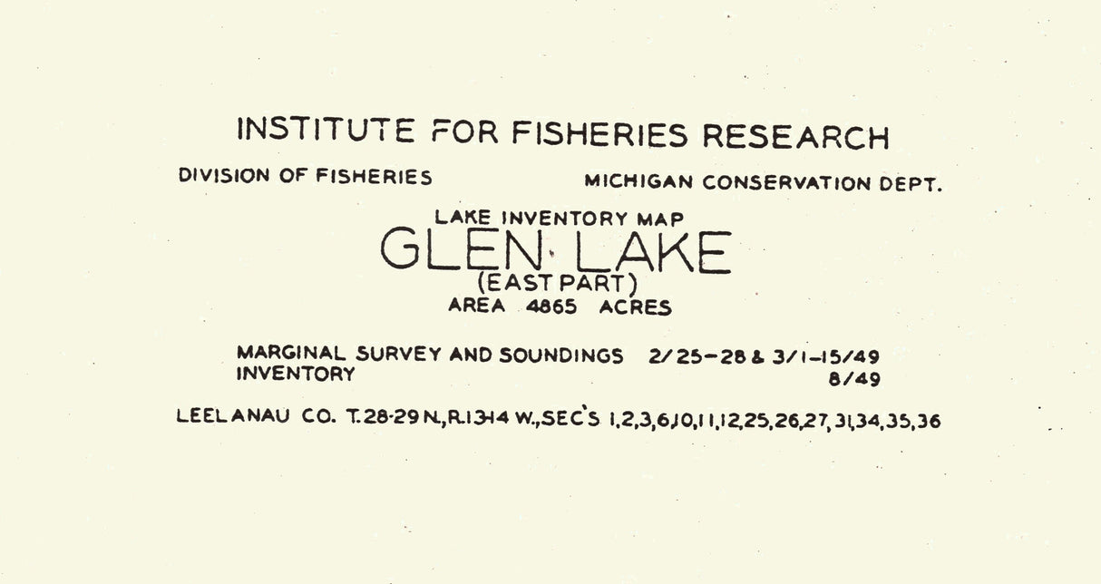 1949 Map of Glen Lake Leelanau County Michigan