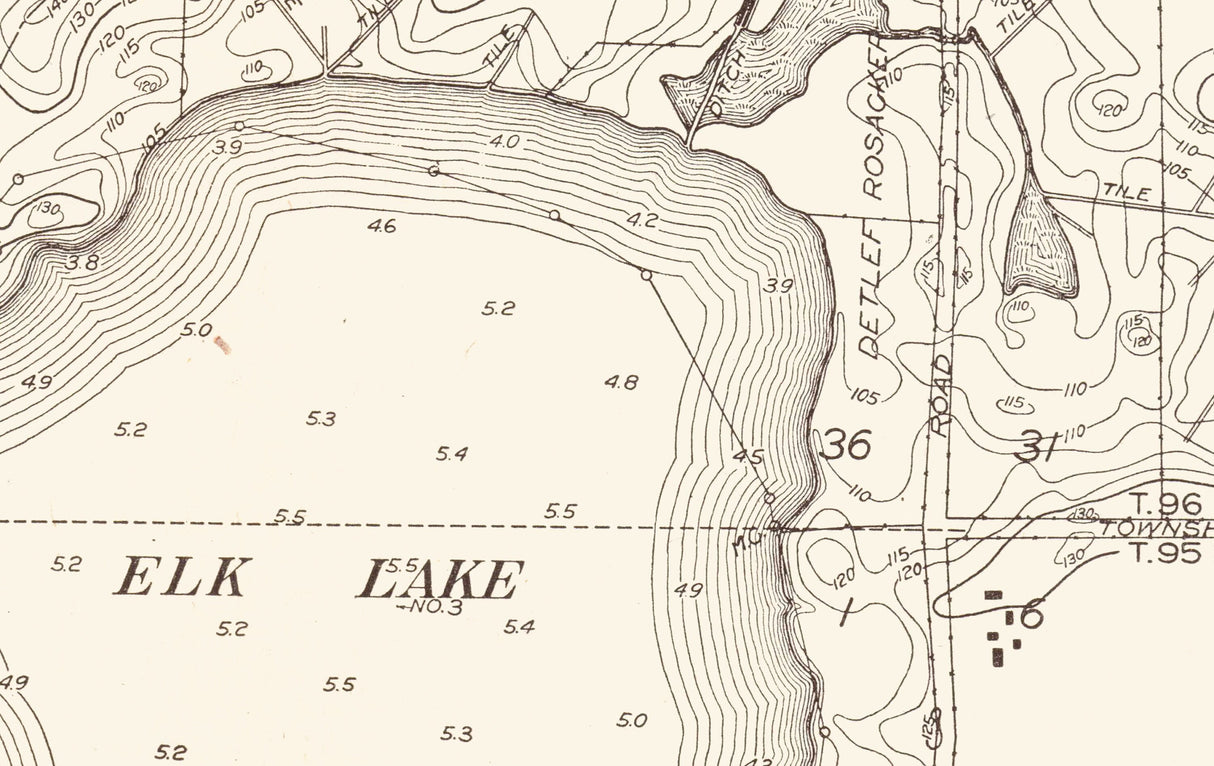 1916 Map of Elk Lake Clay County Iowa