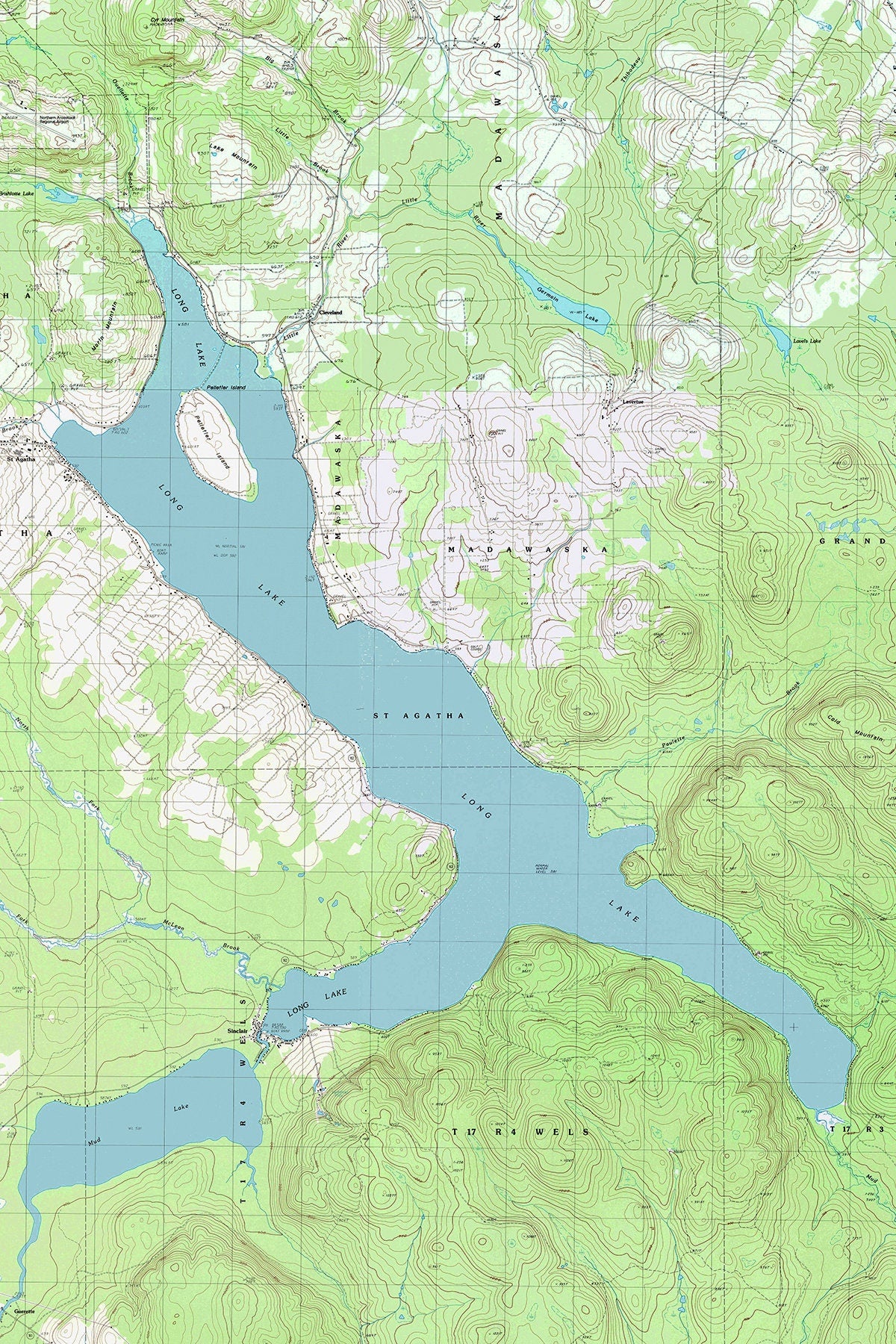 1986 Map of Long Lake Aroostook County Maine