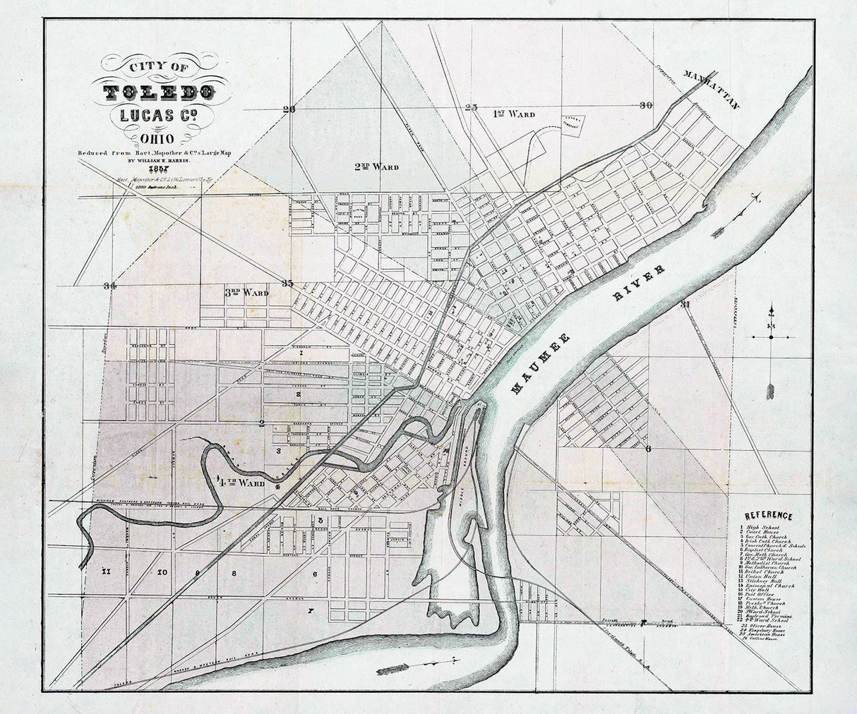 1857 Map of Toledo Ohio
