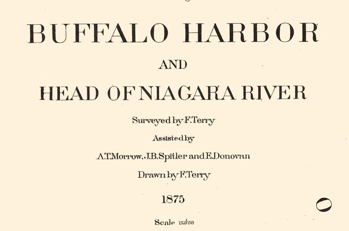 1875 Map of Buffalo Harbor New York and Head of Niagara River
