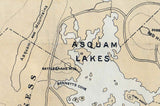 1896 Map of The Lake Region of New Hampshire Lake Winnipesaukee