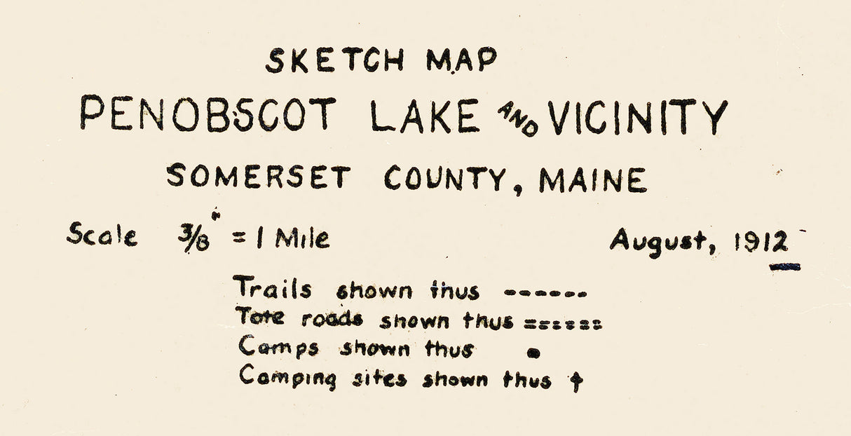 1912 Map of Penobscot Lake Maine and Vicinity