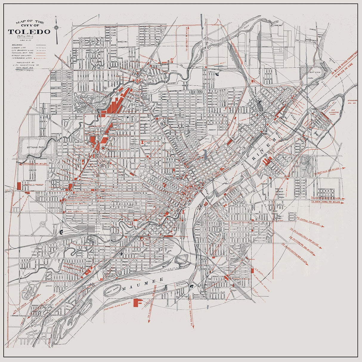 1919 Map of Toledo Ohio