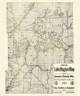 1927 Lake Region Map of Sawyer County Wisconsin