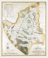 1832 Town Map of Danvers Essex County Massachusetts