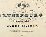 1833 Town Map of Lunenburg Worcester County Massachusetts
