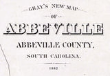 1882 Map of Abbeville Abbeville County South Carolina