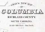 1883 Map of Columbia Richland County South Carolina