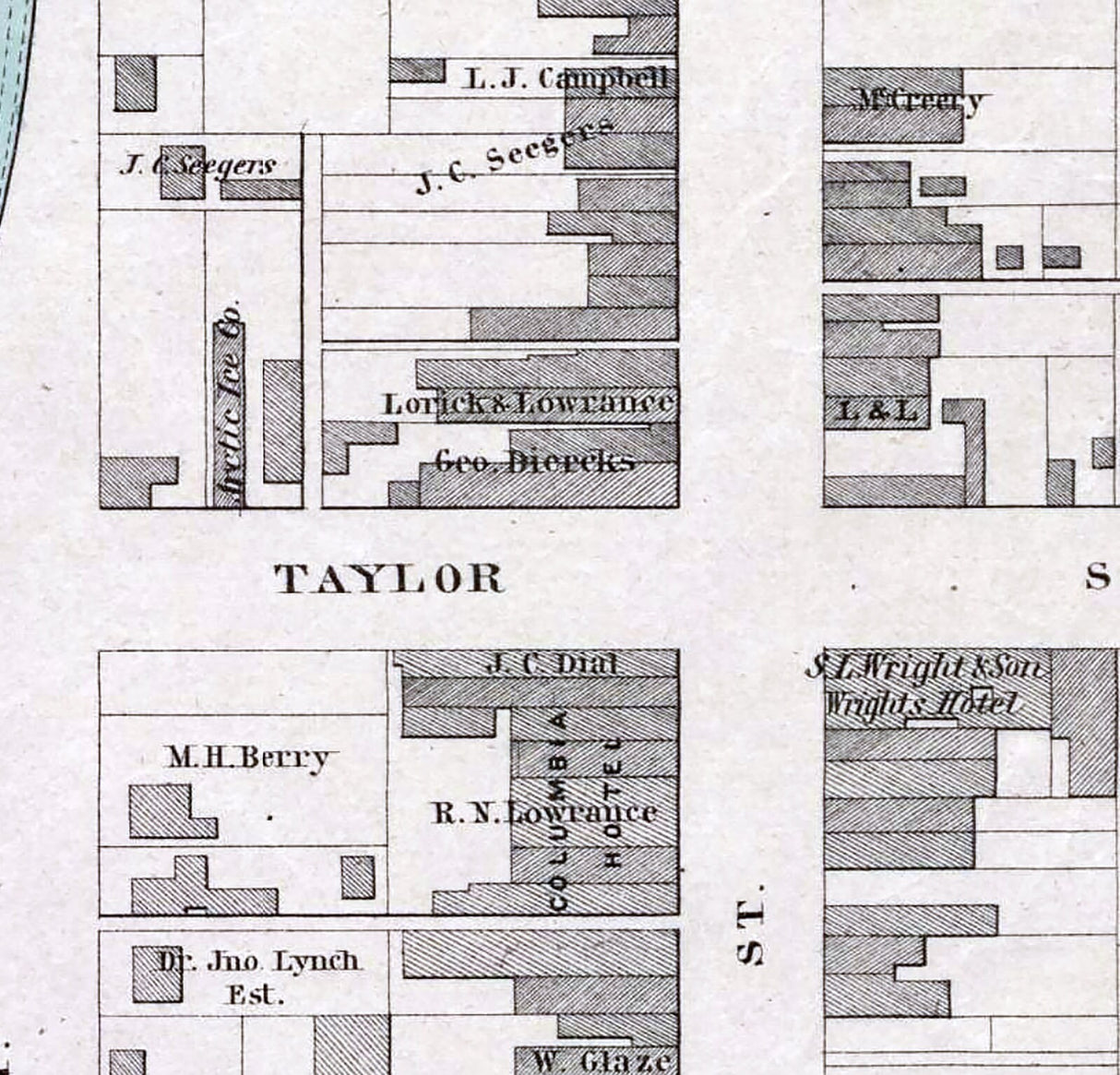 1883 Map of Columbia Richland County South Carolina