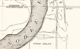 1916 Map of Noble Lake Harrison County and Pottawattamie County Iowa