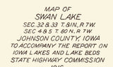 1916 Map of Swan Lake Johnson County Iowa