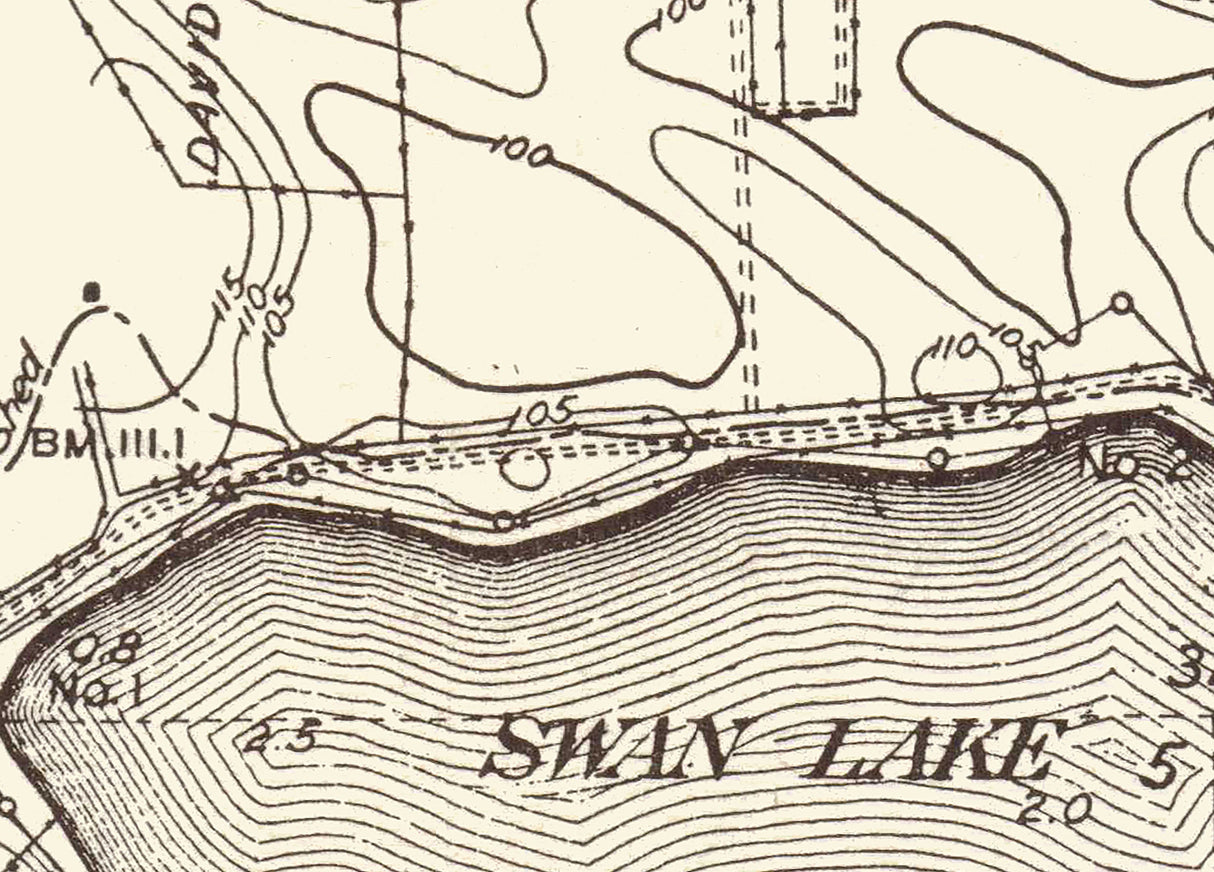 1916 Map of Swan Lake Johnson County Iowa