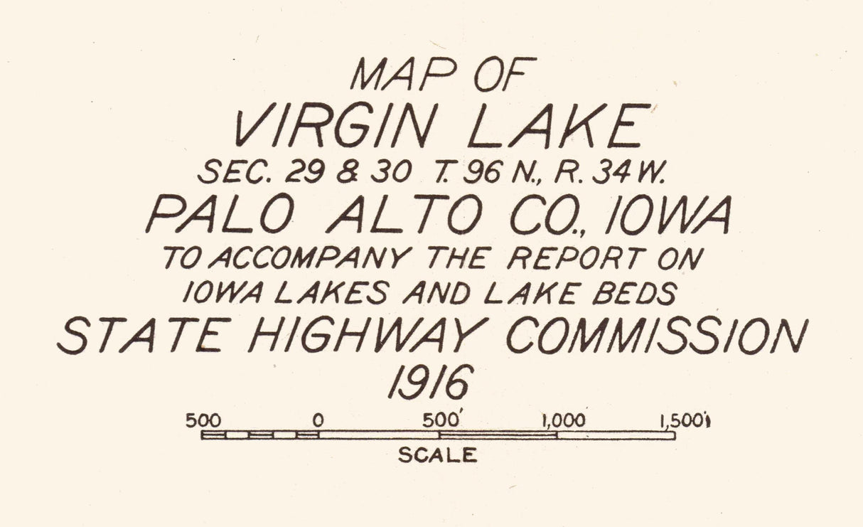 1916 Map of Virgin Lake Palo Alto County Iowa