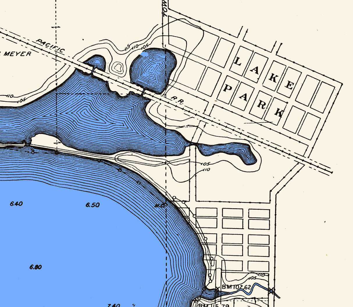 1916 Map of Silver Lake Dickinson County Iowa