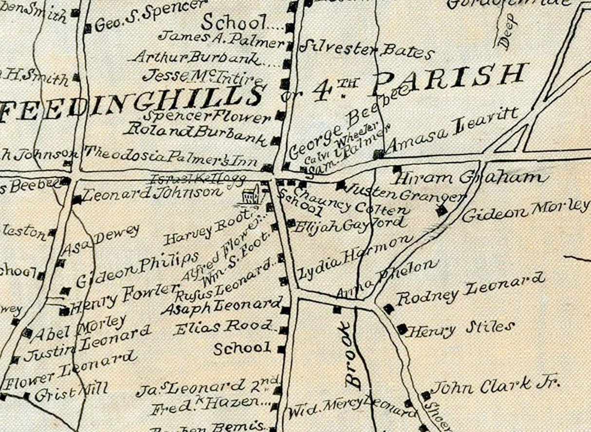 1831 Map of Agawam Hampden County Massachusetts